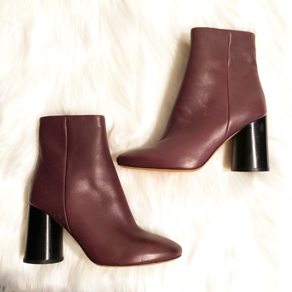 NEW Vince Ridley Wooden Heel Leather Ankle Boots - Picture 5 of 8